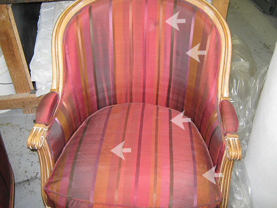 Antique Chair with Water Stains